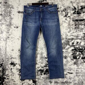 7 For All Mankind Standard Jeans Mens Size 34‎ Medium Wash Straight Cotton